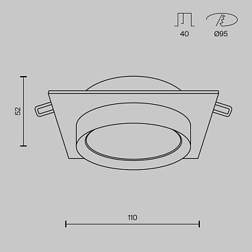 Встраиваемый светильник Technical DL086-GX53-SQ-WB