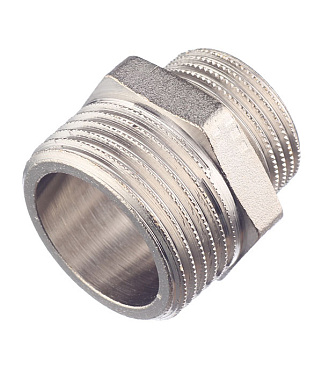 Ниппель переходной Stout 1 НР(ш) х 3/4 НР(ш) латунный (SFT-0004-000134)