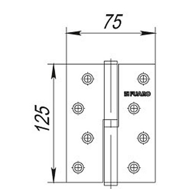 Петля Fuaro карточная правая разъемная 125х75 мм бронза