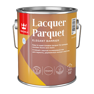 Лак алкидно-уретановый паркетный Tikkurila/Tikkivala Lacquer Parquet глянцевый бесцветный 2,7 л