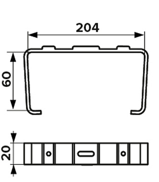 Держатель пластиковый для плоских воздуховодов 60х204 мм