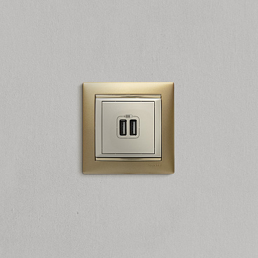 Розетка USB Legrand Valena встраиваемая слоновая кость 2хUSB-A (694372)