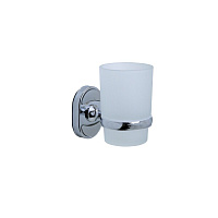 Стакан для ванной Haiba HB1906-1 с держателем стекло матовый/металл хром (541561)