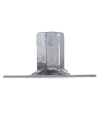 Пластина опорная оцинкованная 60х60х2 мм с гайкой М10