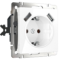 Розетка Werkel встраиваемая белая с 2хUSB-А (a051141)