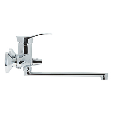 Смеситель для ванны Lavelly Fluent хром однорычажный с длинным изливом без лейки (672202)
