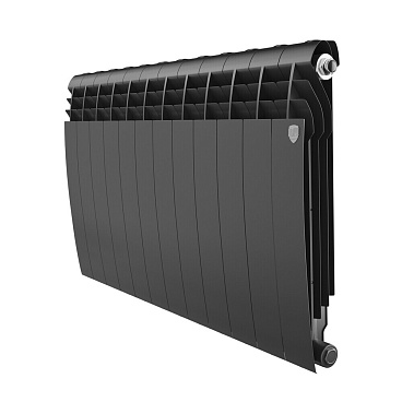 Радиатор биметаллический Royal Thermo BiLiner B 500 мм 12 секций 1" боковое подключение черный