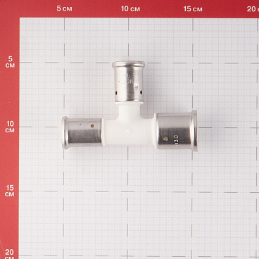 Тройник Henco (11PKW-262020) 26(пресс) х 20(пресс) х 20(пресс) PVDF белый