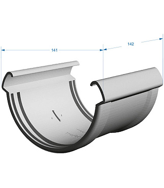 Соединение желоба Docke Lux пластиковое d140 мм шоколад RAL 8019