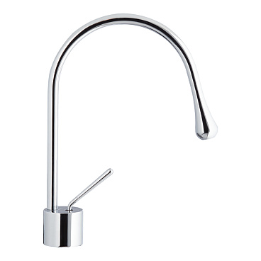 Смеситель для кухни Lavelly Button хром с высоким изливом однорычажный (673108)