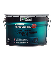 Грунт-эмаль по ржавчине 3в1 Экодом красно-коричневая RAL 3009 полуматовая 10 кг