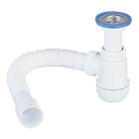 Сифон для раковины и мойки Wirquin Virplast 1 1/2х40 мм с выпуском d63 мм с соединением 40/50 мм (30980678)