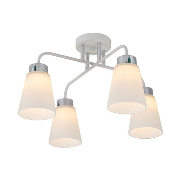 Люстра потолочная Schaffner Fattore E27 160 Вт 16 кв.м (4555-4 WH-CR)