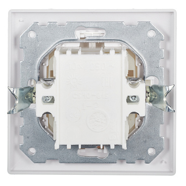 Выключатель Svet двухклавишный встраиваемый белый с подсветкой (SV1001-0010)