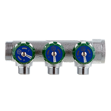 Коллектор Stout 1 ВР(г) х 3 выхода 1/2 НР(ш) х 1 НР(ш) регулирующий (SMB-6850-011203)