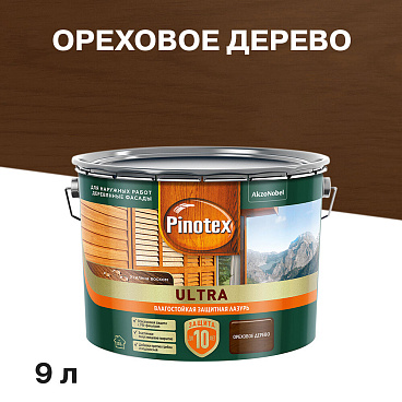 Антисептик Pinotex/Omnitex Ultra декоративный для дерева ореховое дерево 9 л