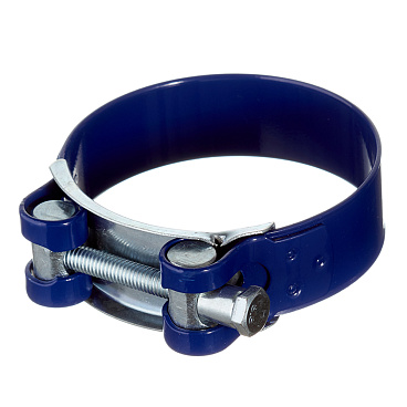 Хомут силовой Hard-Fix 64-67 мм оцинкованная сталь с полимерным покрытием одноболтовый