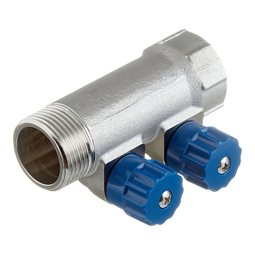 Коллектор Valtec 1 ВР(г) х 2 выхода 1/2 НР(ш) х 1 НР(ш) регулируемый (VTc.560.N.0602)