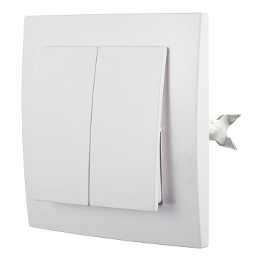 Выключатель Svet двухклавишный встраиваемый белый (0604-00101)