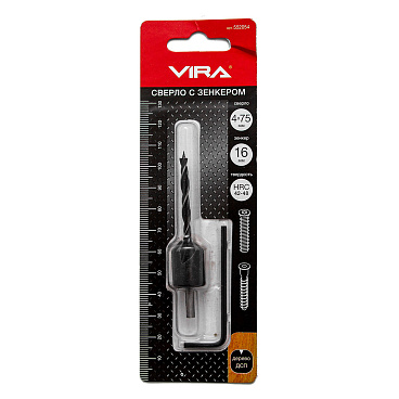 Сверло по дереву спиральное Vira 4х75 мм с зенкером (552054)