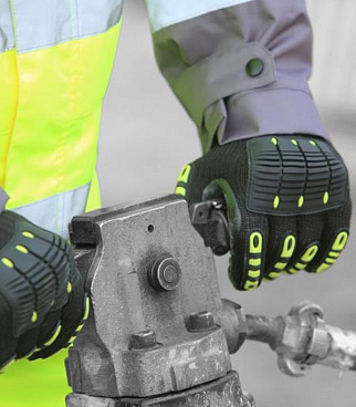 Перчатки 7 нитей неопреновое покрытие виброзащитные Delta Plus черные 10 (XL) (VV904JA10)