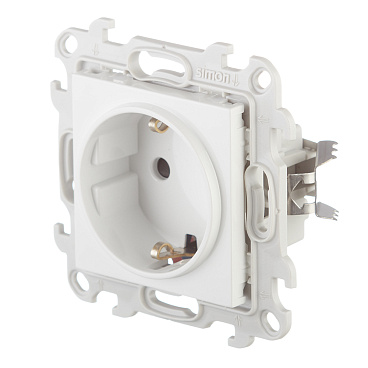 Розетка Simon 24 Harmonie встраиваемая белая со шторками (2420432-030)