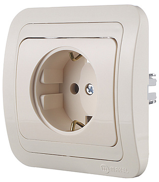 Розетка Makel Mimoza встраиваемая бежевая (25028)