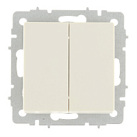 Выключатель IEK Brite ВС10-2-0-БрКр двухклавишный встраиваемый бежевый (BR-V20-0-10-K10)