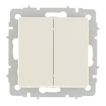 Выключатель IEK Brite ВС10-2-0-БрКр двухклавишный встраиваемый бежевый (BR-V20-0-10-K10)