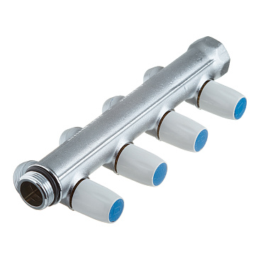 Коллектор Tiemme 3/4 ВР(г) х 4 выхода 3/4 НР(ш) ЕК х 3/4 НР(ш) регулируемый (1860015/1877K50050504)