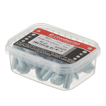 Болт оцинкованный M10x25 мм DIN 6921 10,9 с фланцем (30 шт.)