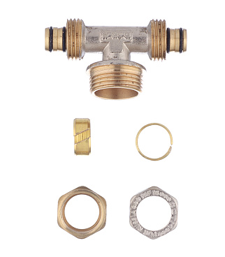 Тройник 16 обж(ц) х 3/4 НР(ш) х 16 обж(ц)