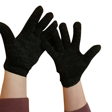 Перчатки шерстяные утепленные черные 10 (XL)