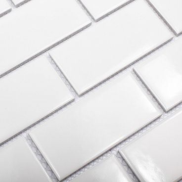 Мозаика Starmosaic Brick White Glossy белая керамическая 295х291х6 мм глянцевая