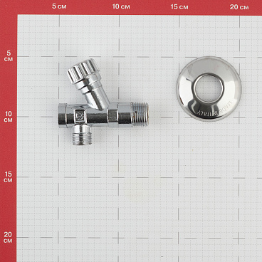 Вентиль Valtec 1/2 НР(ш) х 3/8 НР(ш) для подключения смесителя угловой с фильтром (VT.282.GBC.0403)