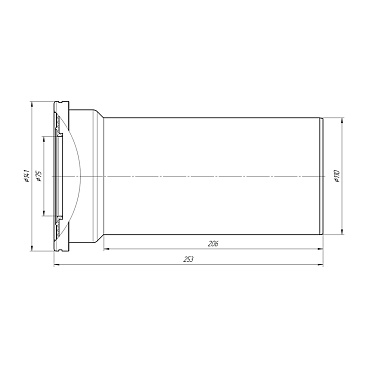 Труба фановая АНИ пласт d110 мм пластиковая переходная для унитаза (W1220)