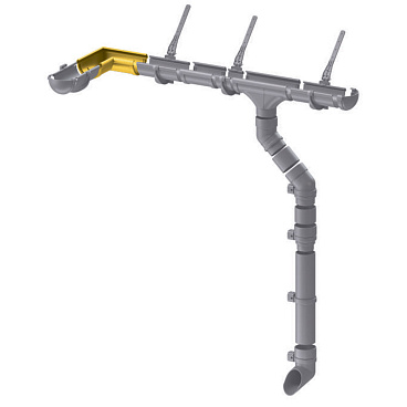 Угол желоба Docke Premium пластиковый d120 мм 90° пломбир RAL 9003