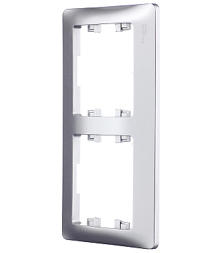 Рамка Systeme Electric Glossa двухместная алюминий (GSL000302)