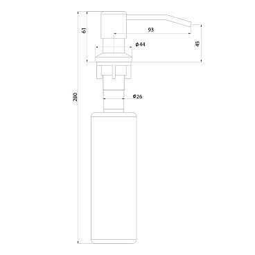 Дозатор для моющего средства Ukinox Nord 300 мл нержавеющая сталь встраиваемый (800 SS)