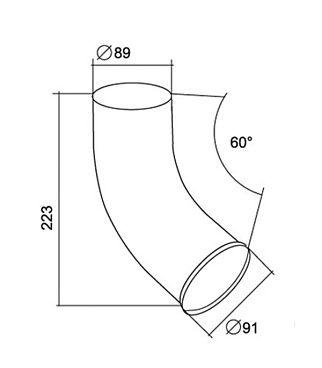 Колено стока Grand Line металлическое d90 мм белое RAL 9003