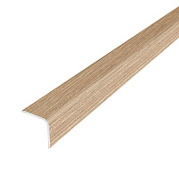 Уголок для плитки ламинированный скошенный край алюминиевый 2700х20х20 мм дуб небраска