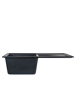 Мойка для кухни Granula Standart 76х50х20 см врезная с крылом кварц черная