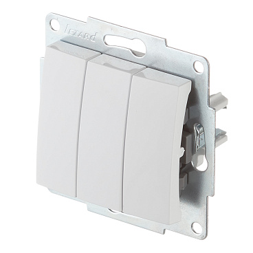 Выключатель Lezard Karina трехклавишный встраиваемый белый (707-0288-109)