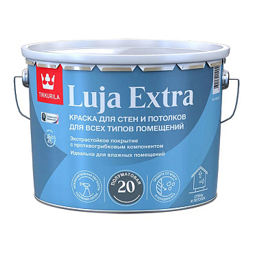 Краска моющаяся Tikkurila/Tikkivala Luja Extra полуматовая база С бесцветная 9 л