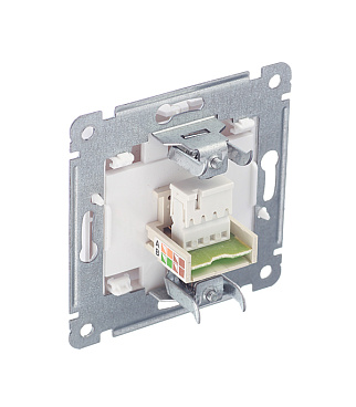 Розетка телефонная Hegel Master встраиваемая белая RJ11 (РСТ-400)