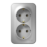 Розетка Systeme Electric Blanca накладная алюминий (BLNRA010213)