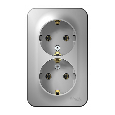 Розетка Systeme Electric Blanca накладная алюминий (BLNRA010213)