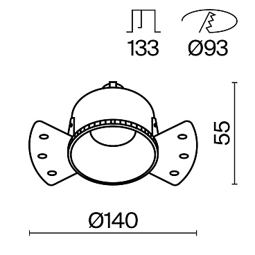 Встраиваемый светильник Technical DL051-01-GU10-RD-WMG
