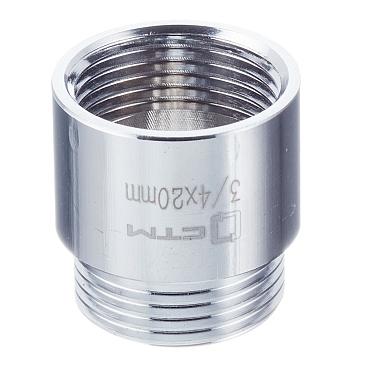 Удлинитель 20 мм х 3/4 ВР(г) х 3/4 НР(ш) латунный