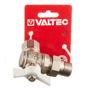 Кран шаровой латунный Valtec Base 1/2 ВР(г) х 1/2 НР(ш) бабочка с полусгоном угловой (VT.228.NW.04)